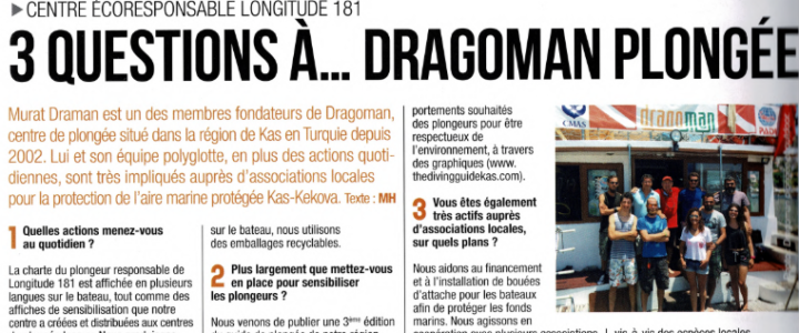 Rétrospective 2019 Dragoman Plongée mis à l’honneur dans “Plongez!”